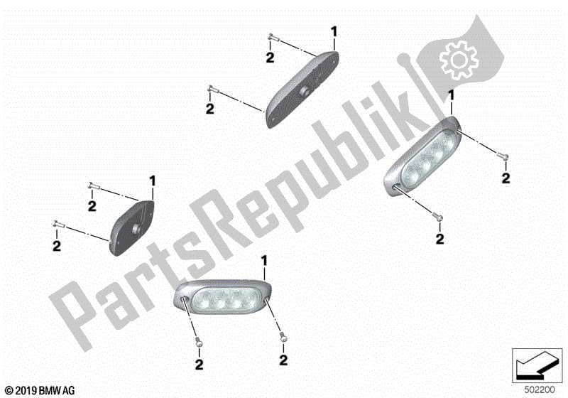 Todas las partes para Luces De Señal Intermitentes, Sputnik, Lateral de BMW F 850 GS K 81 2018 - 2021