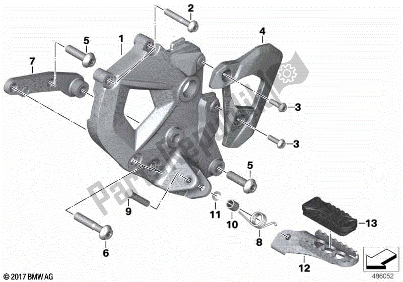 Todas las partes para Placa De Reposapiés / Reposapiés Delantero Izquierdo de BMW F 850 GS K 81 2018 - 2021