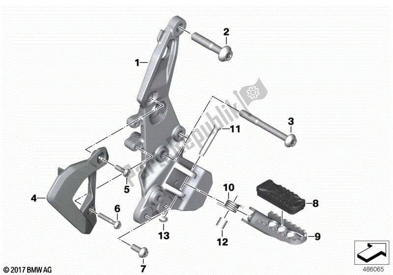 Todas las partes para Placa Reposapiés / Reposapiés Delantero Derecho de BMW F 850 GS K 81 2018 - 2021