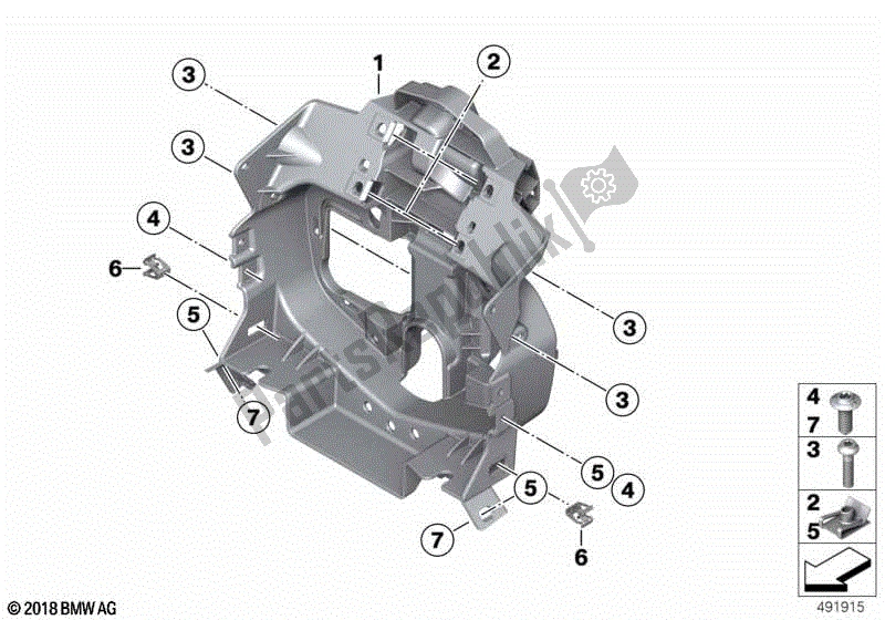 Toutes les pièces pour le Support De Panneau Avant du BMW F 850 GS K 81 2018 - 2021