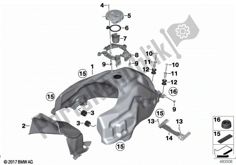 Toutes les pièces pour le Réservoir De Carburant Avec Tuyau De Remplissage du BMW F 850 GS K 81 2018 - 2021