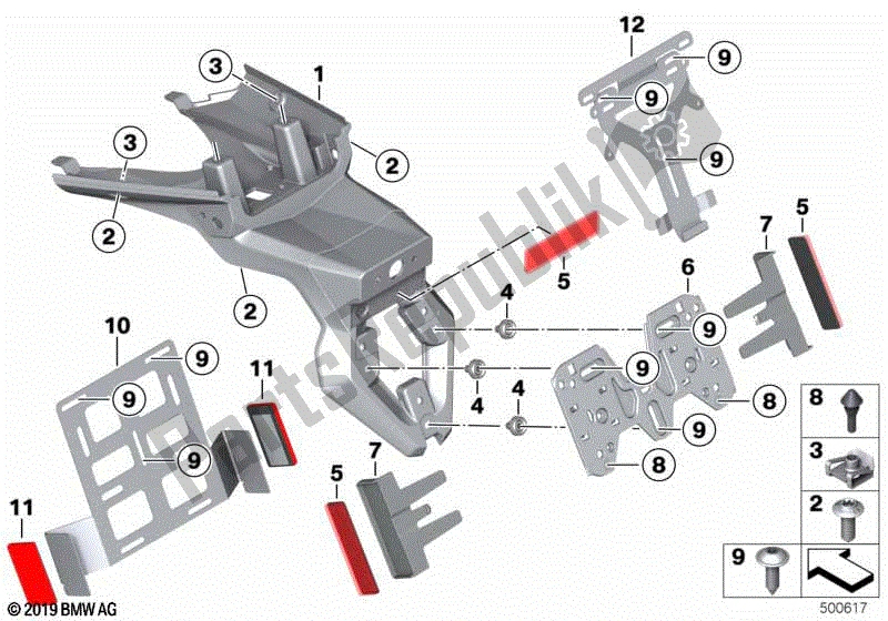 Toutes les pièces pour le Support De Plaque D'immatriculation du BMW F 850 GS K 81 2018 - 2021