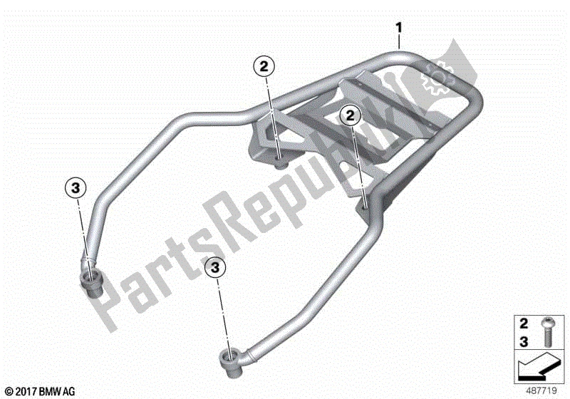 Todas las partes para Portaequipajes Topcase Aluminio de BMW F 850 GS K 81 2018 - 2021