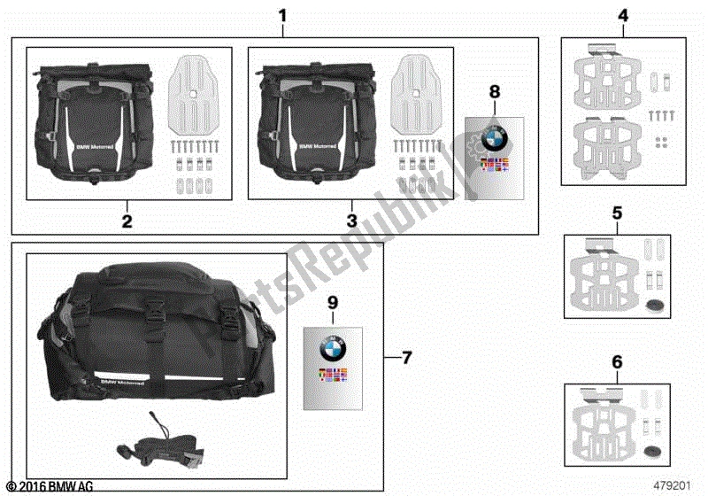 Todas las partes para Sistema De Equipaje Diverso de BMW F 850 GS K 81 2018 - 2021