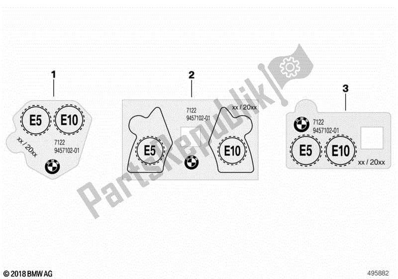 Todas las partes para Etiqueta De Aviso Para Combustible de BMW F 850 GS K 81 2018 - 2021