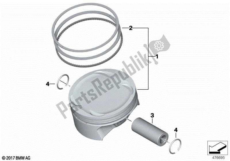 Toutes les pièces pour le Piston Avec Anneaux Et Goupille De Poignet du BMW F 850 GS K 81 2018 - 2021