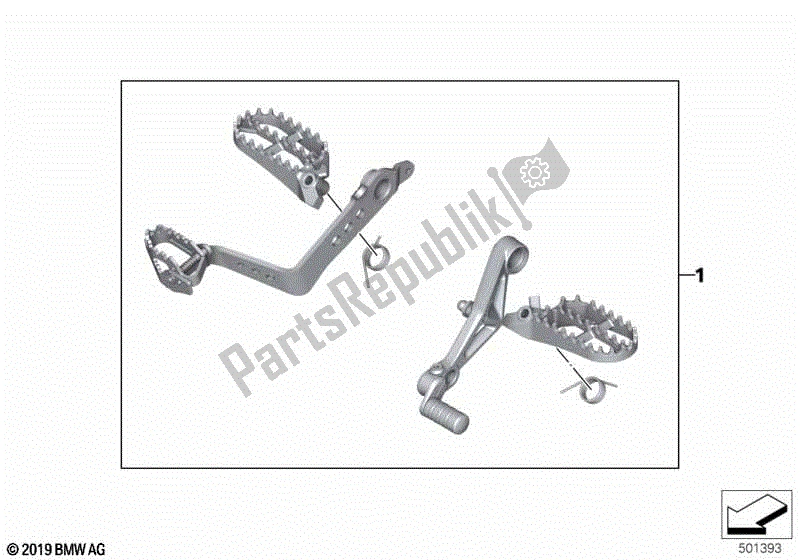 All parts for the Set Enduro Footpegs And Foot Levers of the BMW F 850 GS K 81 2018 - 2021