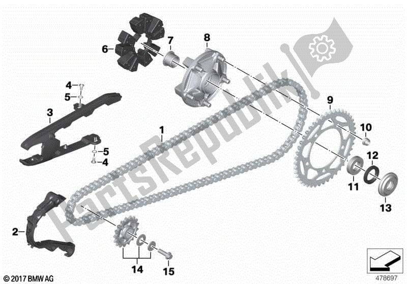 Todas las partes para Transmisión Por Cadena de BMW F 850 GS Adventure K 82 2018 - 2021