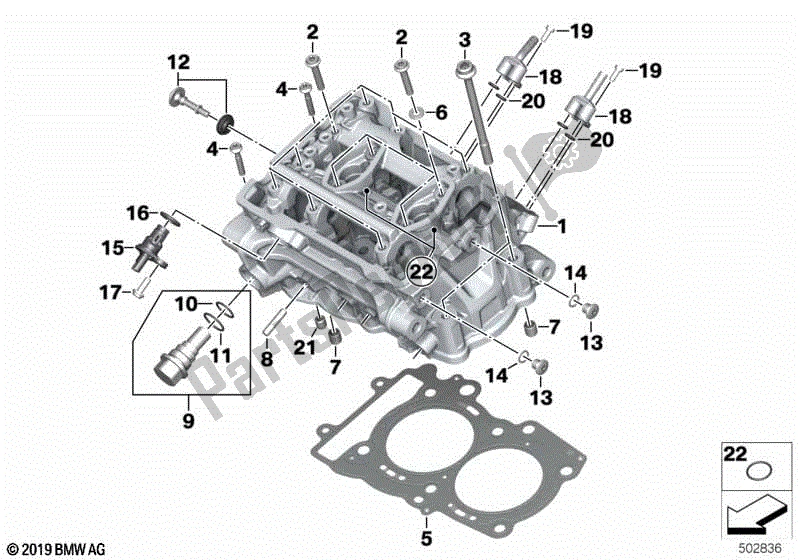 Alle onderdelen voor de Cilinderkop van de BMW F 850 GS Adventure K 82 2018 - 2021