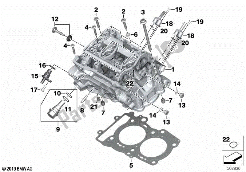 Todas las partes para Cabeza De Cilindro de BMW F 850 GS Adventure K 82 2018 - 2021