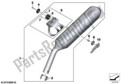 partes del sistema de escape con soportes