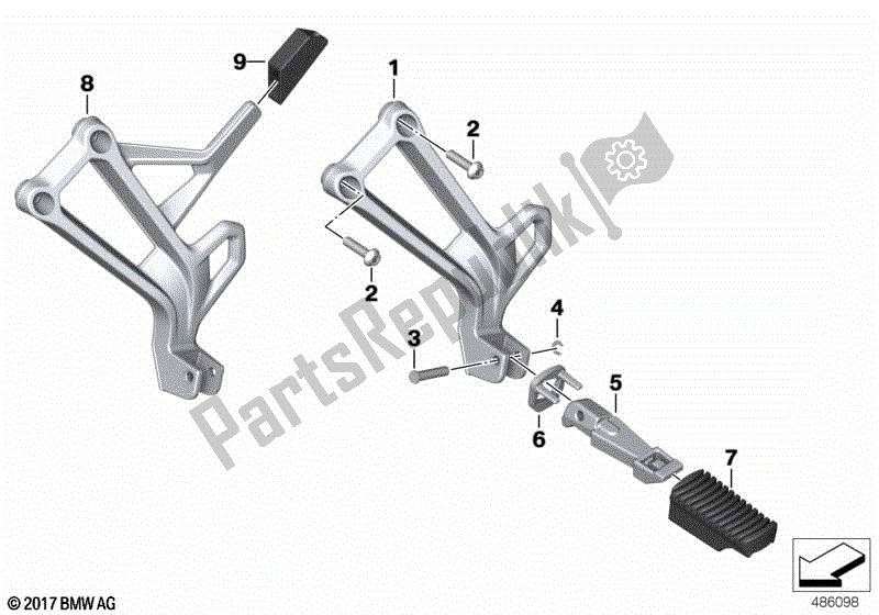 Todas las partes para Placa De Reposapiés / Reposapiés Trasero de BMW F 850 GS Adventure K 82 2018 - 2021