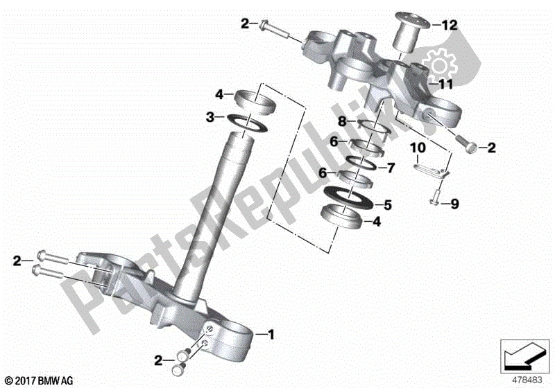 Todas las partes para Soporte De Horquilla, Inferior / Superior de BMW F 850 GS Adventure K 82 2018 - 2021