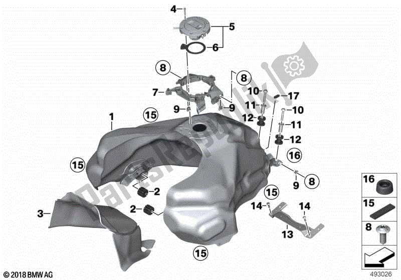 Todas las partes para Tanque De Combustible / Accesorios De Montaje de BMW F 850 GS Adventure K 82 2018 - 2021