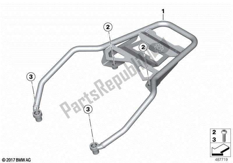 Todas las partes para Portaequipajes Topcase Aluminio de BMW F 850 GS Adventure K 82 2018 - 2021