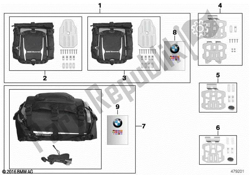 Alle onderdelen voor de Divers Bagagesysteem van de BMW F 850 GS Adventure K 82 2018 - 2021