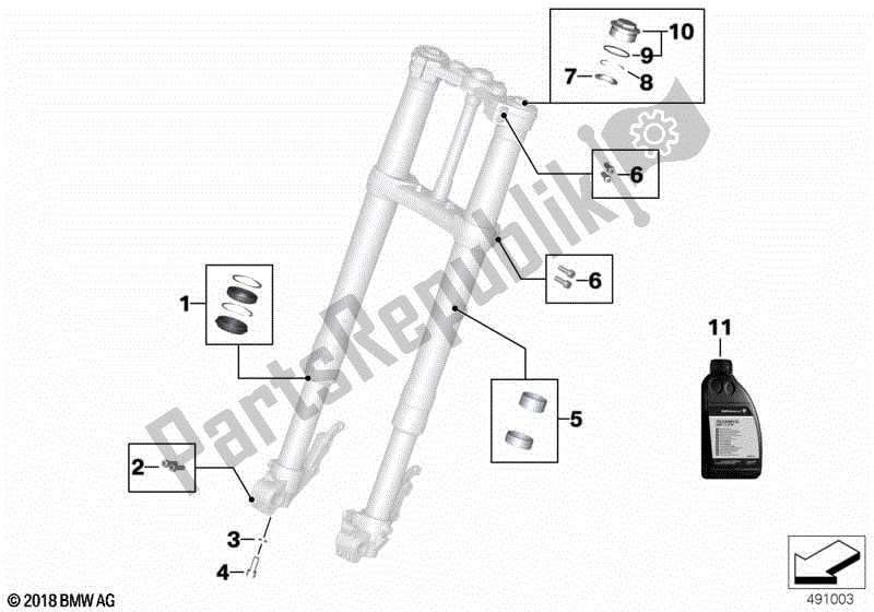 Todas las partes para Servicio De Horquillas Telescópicas de BMW F 850 GS Adventure K 82 2018 - 2021