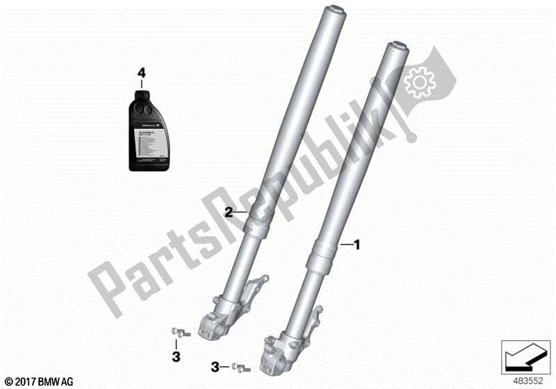 Todas las partes para Horquillas Telescópicas, Telelever de BMW F 850 GS Adventure K 82 2018 - 2021