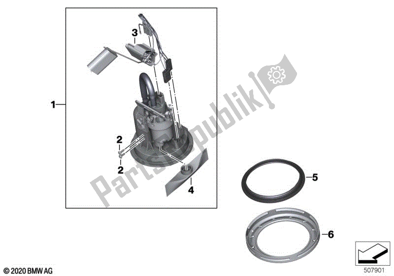 Alle onderdelen voor de Brandstofpomp / Vlottersensor van de BMW F 900R K 83 2020 - 2021