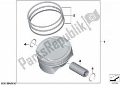 piston avec anneaux et goupille de poignet