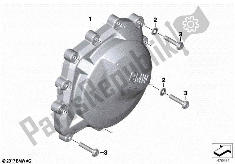 All parts for the Engine Housing Cover, Right of the BMW F 900 XR K 84 2020 - 2021