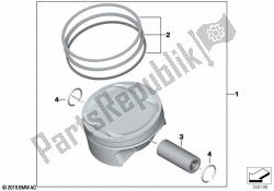 piston avec anneaux et goupille de poignet