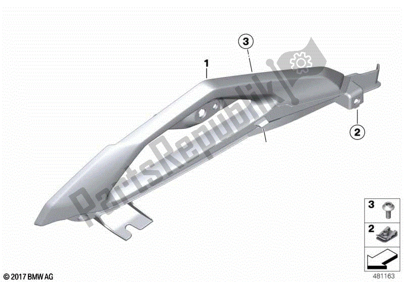 Alle onderdelen voor de Afdekplaat Voorwandhouder van de BMW G 310 GS K 02 2016 - 2020