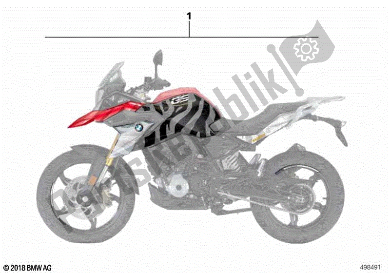 Todas las partes para Kit De Calcomanías de BMW G 310 GS K 02 2016 - 2020