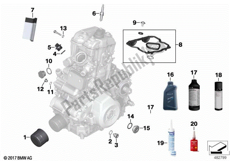 Alle onderdelen voor de Motorolie / Onderhoudsservice van de BMW G 310 GS K 02 2016 - 2020