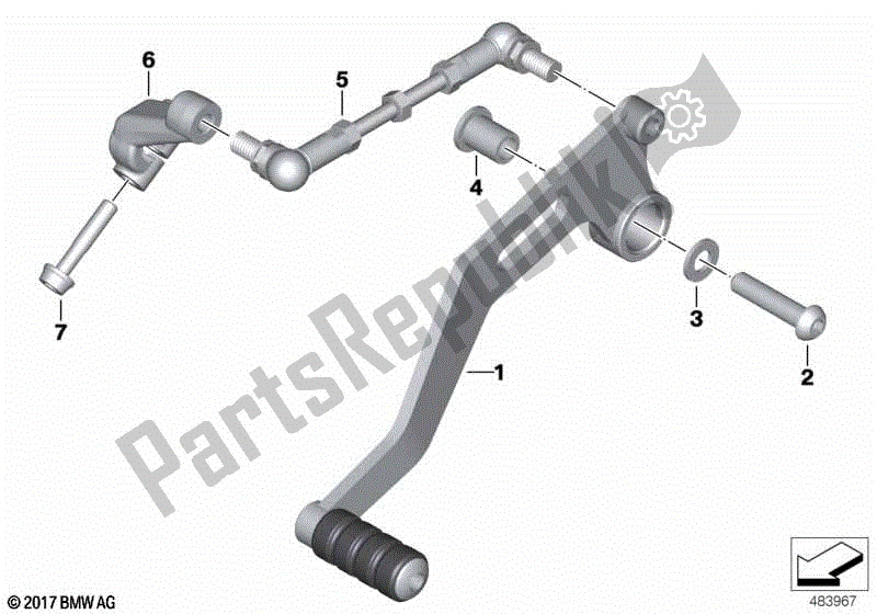 Alle onderdelen voor de Externe Versnellingspook Onderdelen / Schakelhendel van de BMW G 310 GS K 02 2016 - 2020