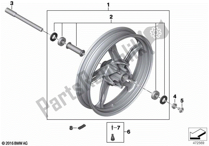 Todas las partes para Rueda Delantera de BMW G 310 GS K 02 2016 - 2020