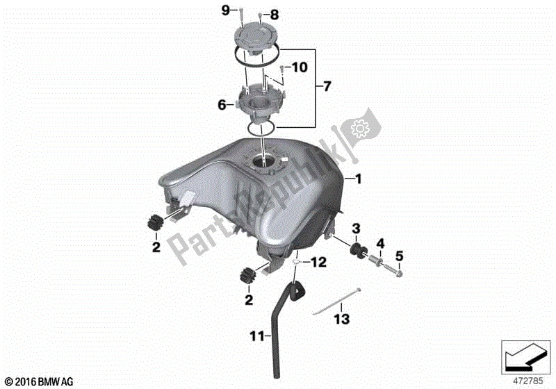 Todas las partes para Depósito De Combustible / Piezas De Montaje de BMW G 310 GS K 02 2016 - 2020