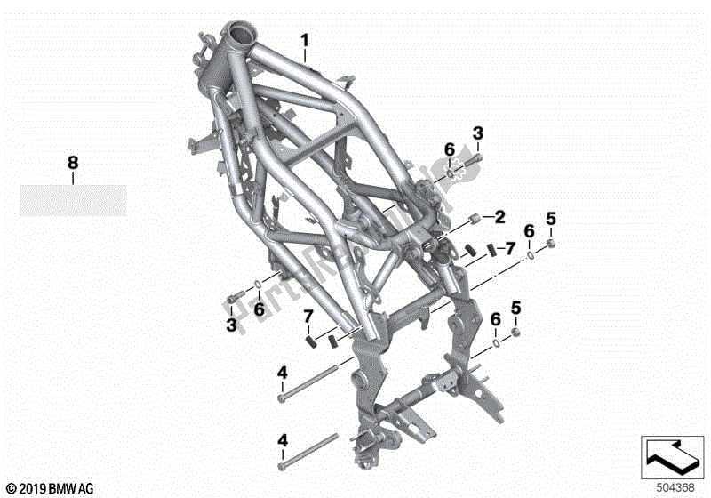 Alle onderdelen voor de Hoofdframe van de BMW G 310 GS K 02 2016 - 2020