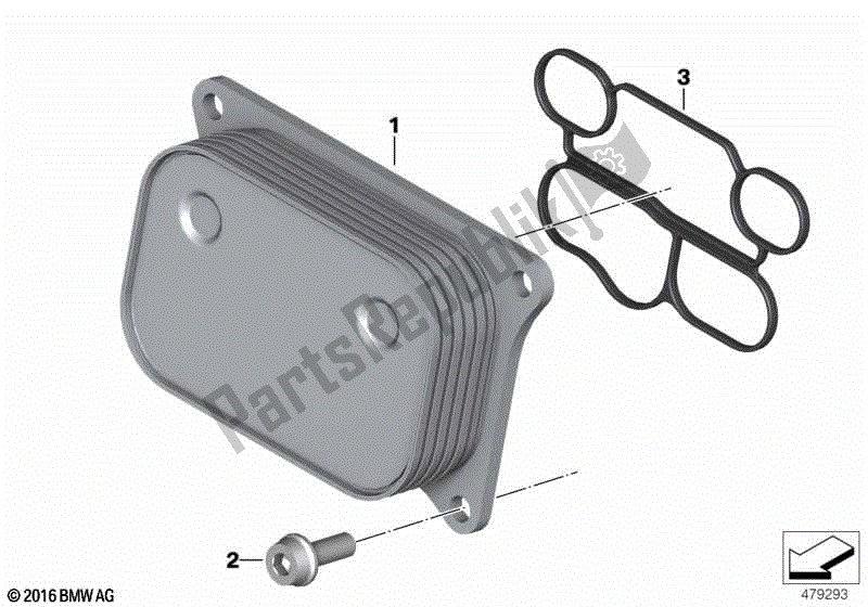 Alle onderdelen voor de Olie-water-warmtewisselaar van de BMW G 310 GS K 02 2016 - 2020