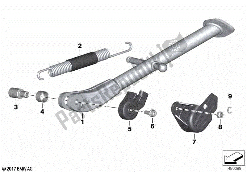 Alle onderdelen voor de Zij Stand van de BMW G 310 GS K 02 2016 - 2020