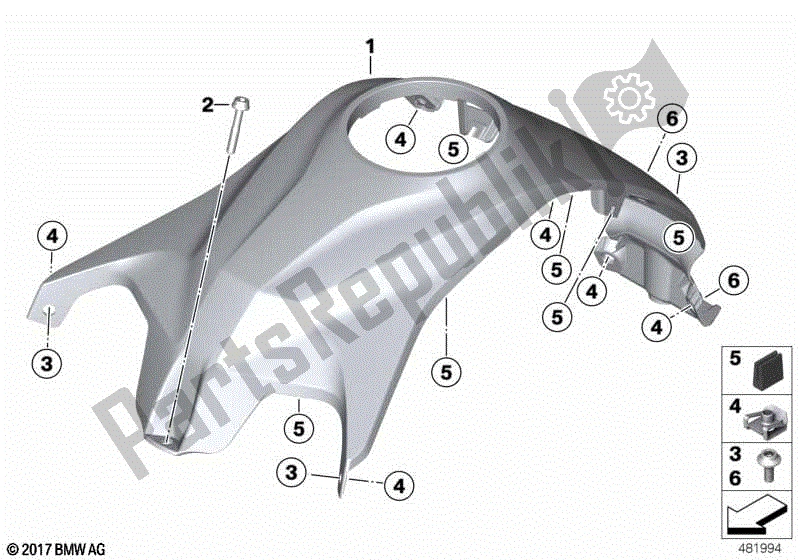 Alle onderdelen voor de Tankdeksel, Midden van de BMW G 310 GS K 02 2016 - 2020