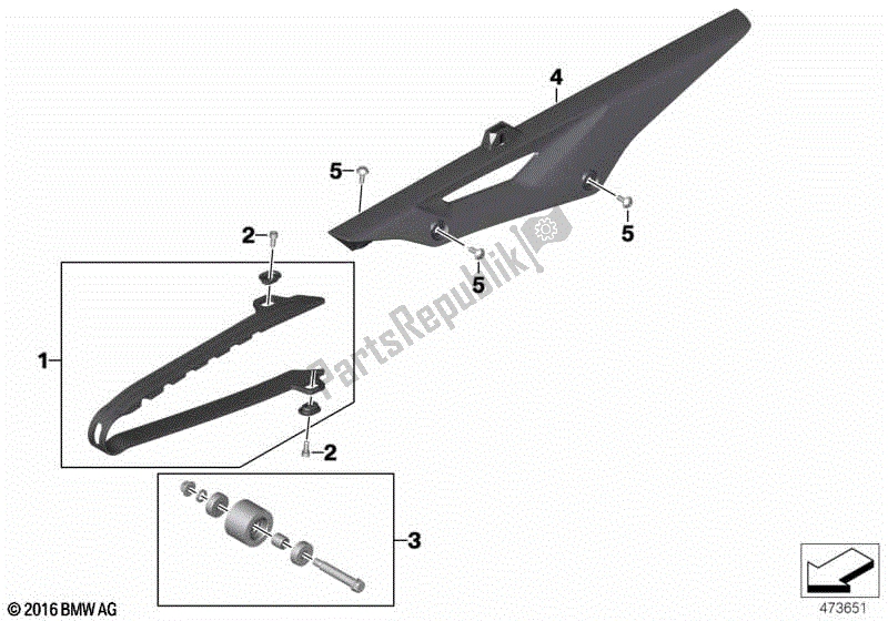 All parts for the Chain Guard of the BMW G 310R K 03 2016 - 2020