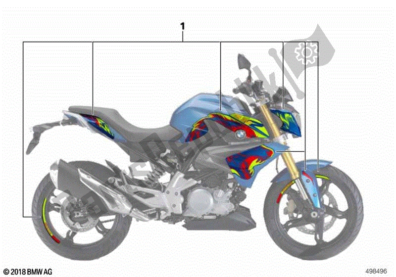 Todas las partes para Kit De Calcomanías de BMW G 310R K 03 2016 - 2020