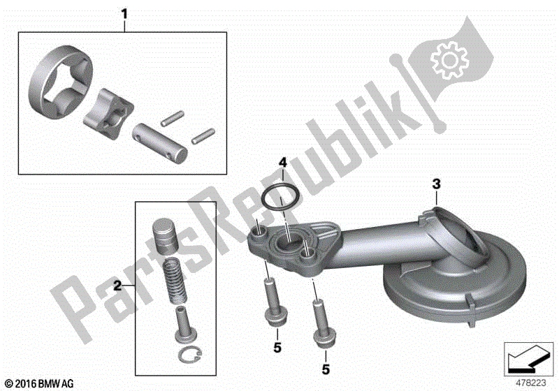 Todas las partes para Válvula Reguladora De Presión De La Bomba De Aceite de BMW G 310R K 03 2016 - 2020