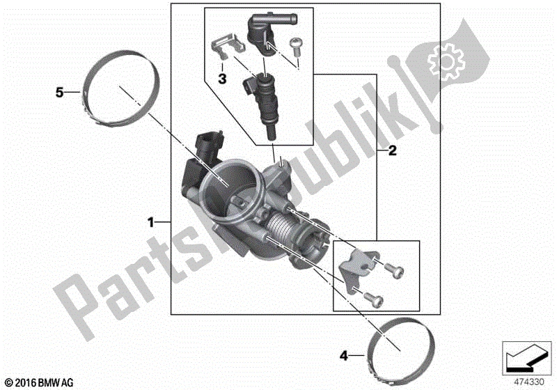 All parts for the Throttle Housing Assy of the BMW G 310R K 03 2016 - 2020