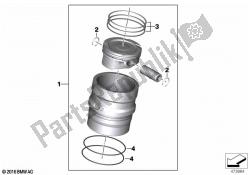 Piston with rings and wristpin