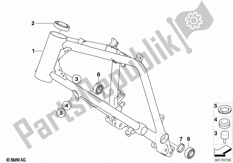 All parts for the Front Frame of the BMW G 450X K 16 2009 - 2010