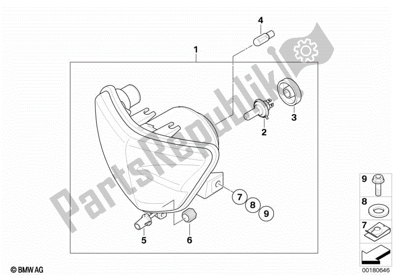 Todas las partes para Faro de BMW G 450X K 16 2009 - 2010