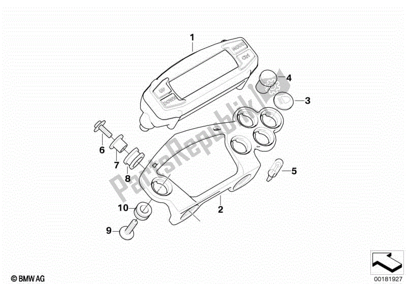 Todas las partes para Grupo De Instrumentos / Luces Indicadoras de BMW G 450X K 16 2009 - 2010