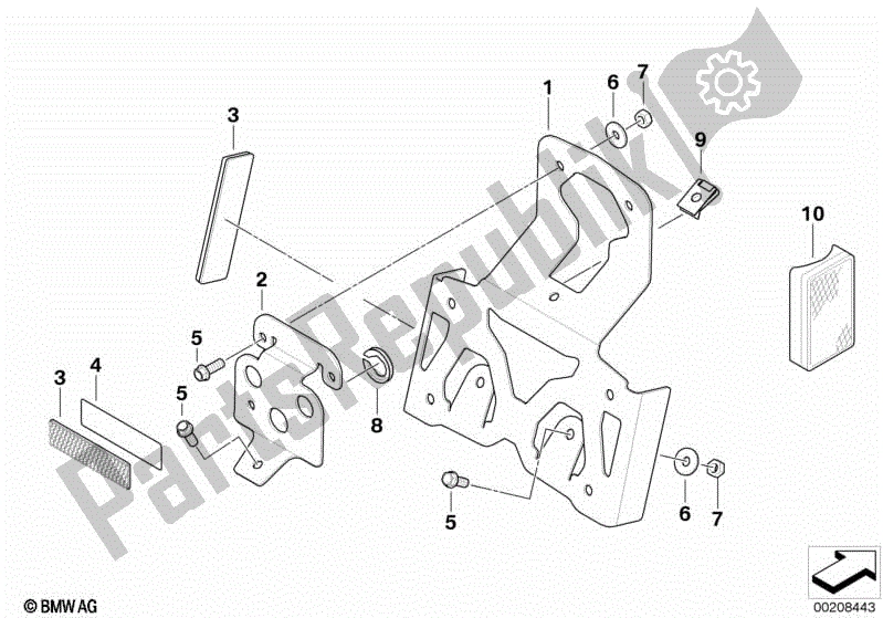 Todas las partes para Soporte De Matrícula Nosotros / Reflectores de BMW G 450X K 16 2009 - 2010