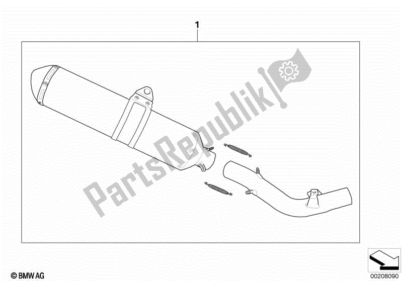 Todas las partes para Silenciador Deportivo de BMW G 450X K 16 2009 - 2010