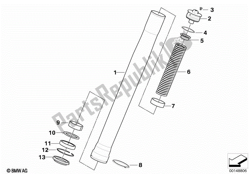 Todas las partes para Puntal de BMW G 450X K 16 2009 - 2010