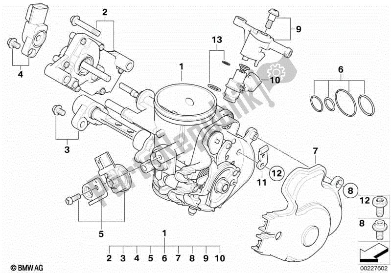 Todas las partes para Conjunto De Carcasa Del Acelerador de BMW G 450X K 16 2009 - 2010