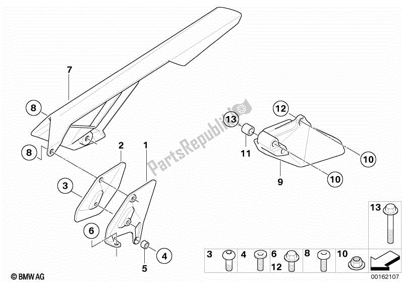 Todas las partes para Protector De Cadena de BMW G 650 Xchallenge K 15 2006 - 2007