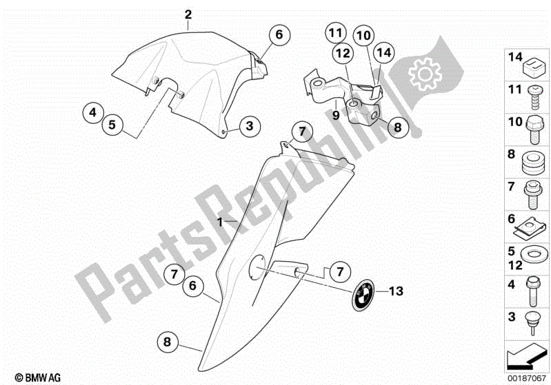 Todas las partes para Sección Lateral Del Carenado de BMW G 650 Xchallenge K 15 2006 - 2007